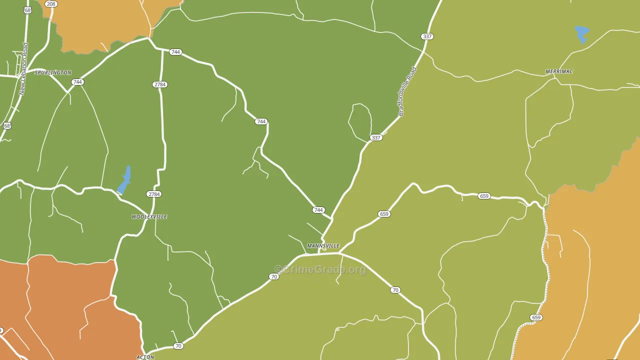 Mannsville, KY Map of Murder Rates