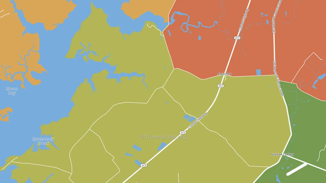 Manokin, MD Map of Murder Rates
