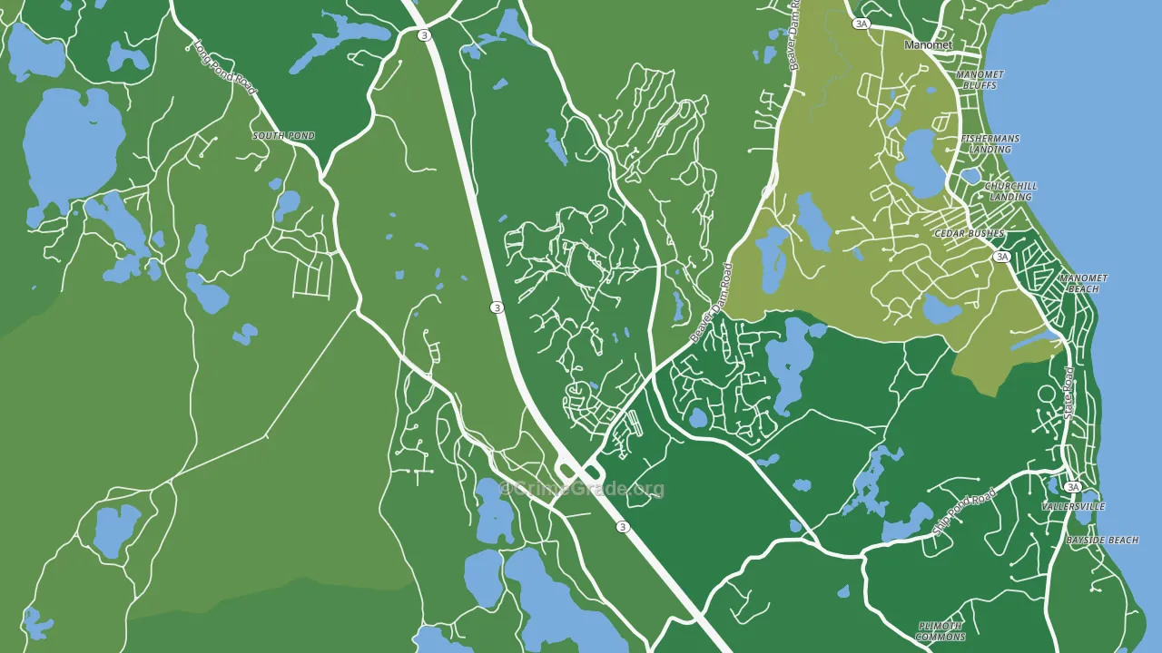 Manomet, MA Map of Murder Rates