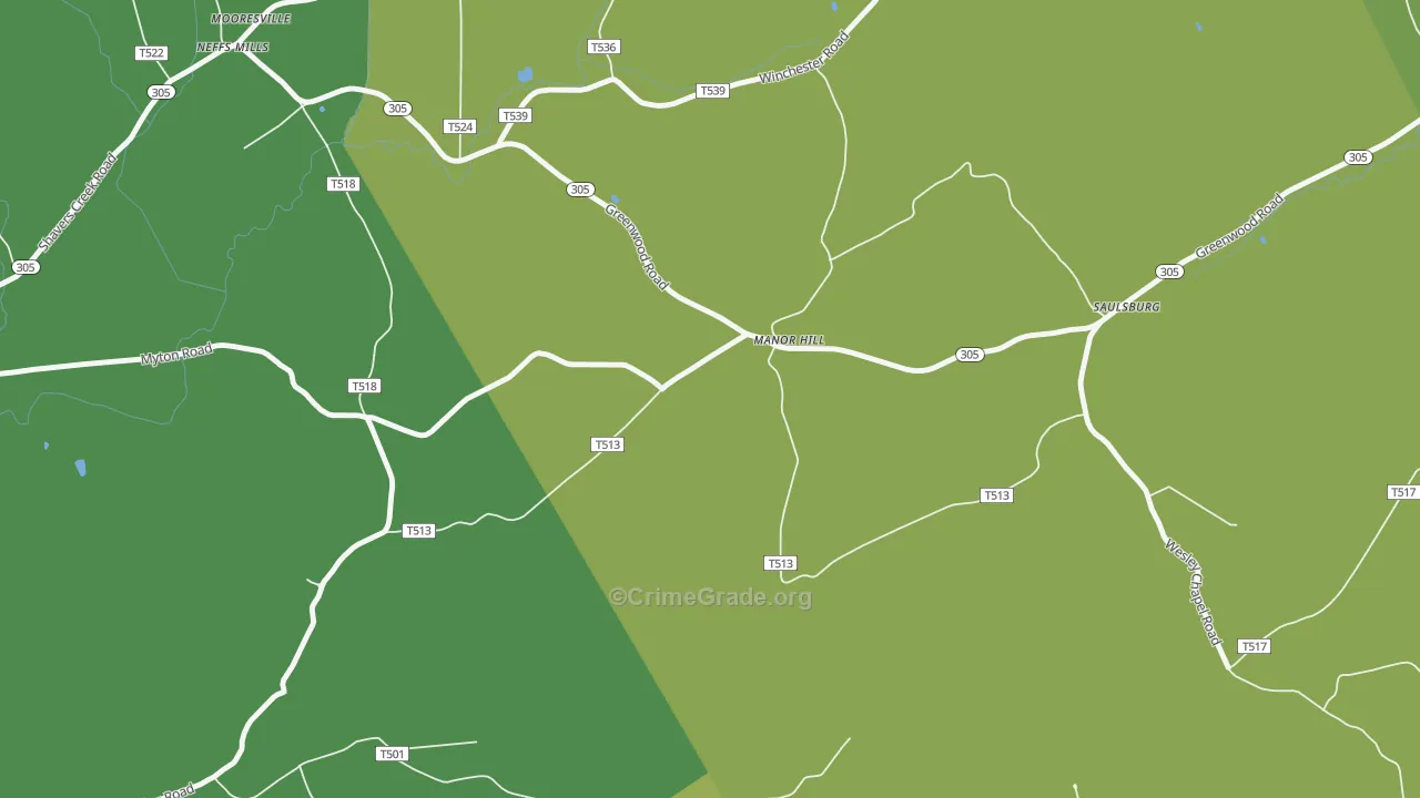 Manor Hill, PA Map of Murder Rates