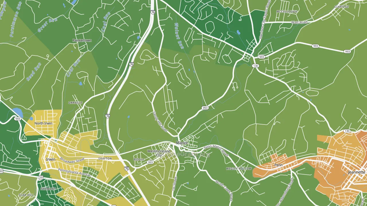 Manor, PA Map of Murder Rates