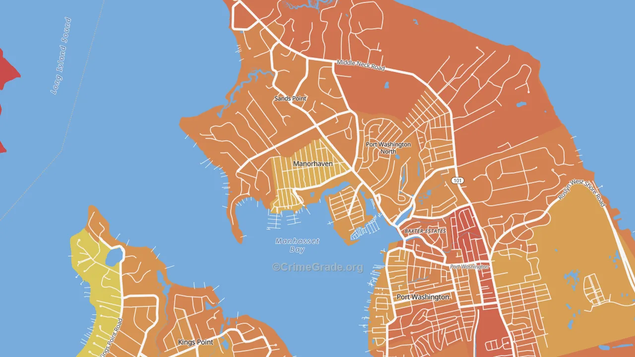 Manorhaven, NY Map of Murder Rates