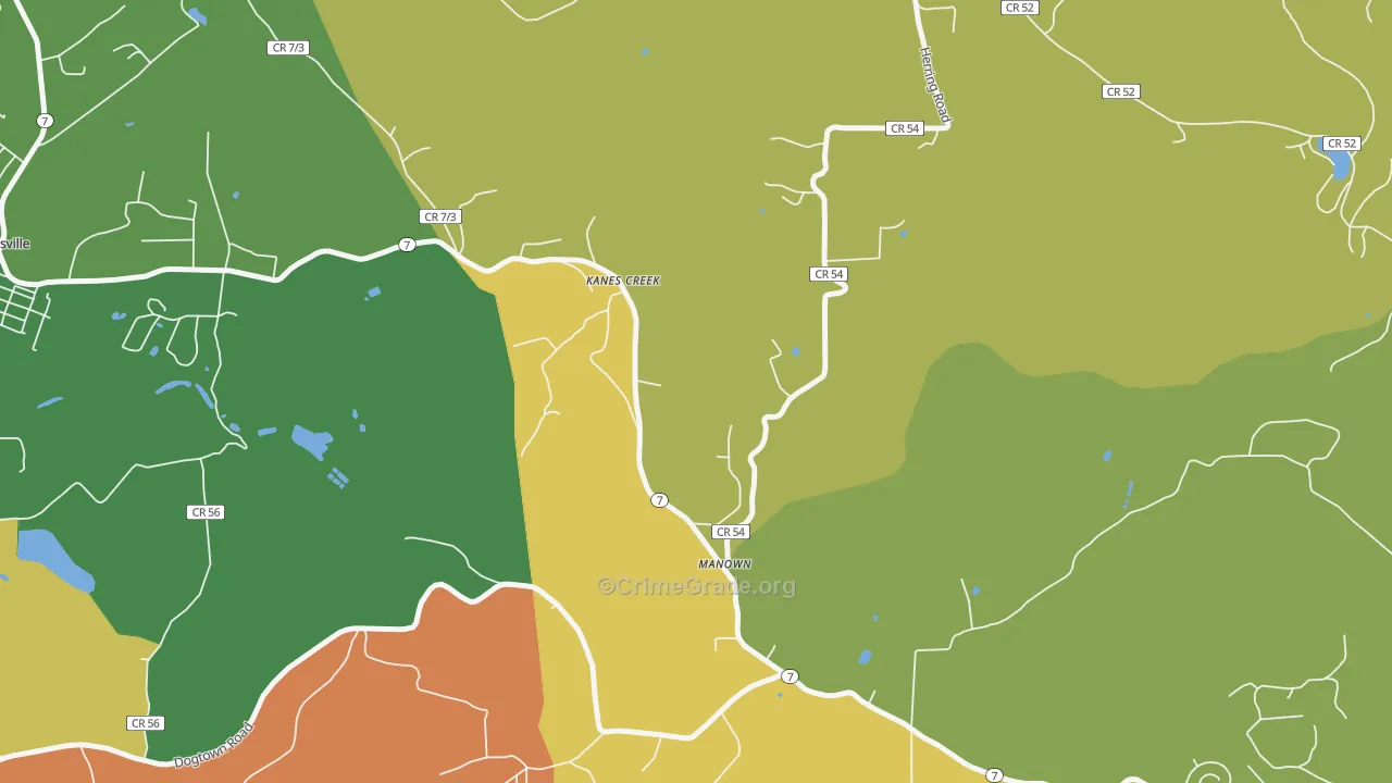 Manown, WV Map of Murder Rates