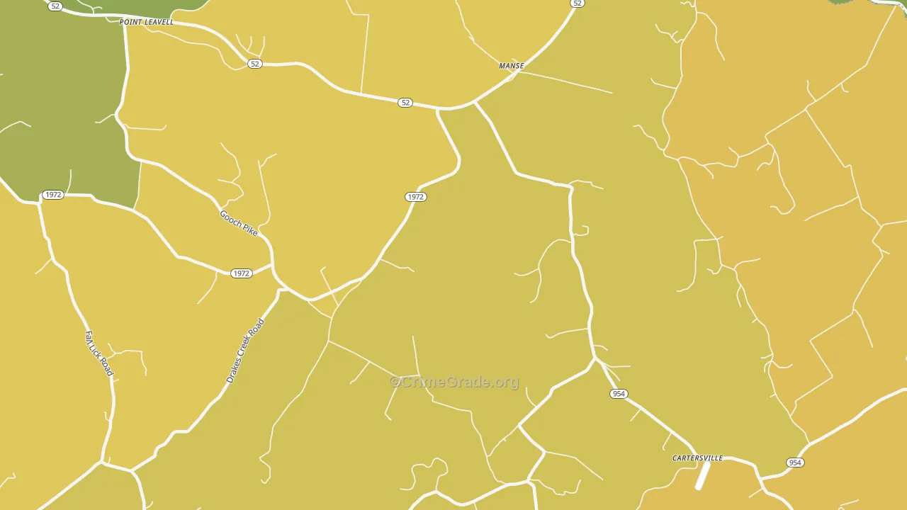 Manse, KY Map of Murder Rates