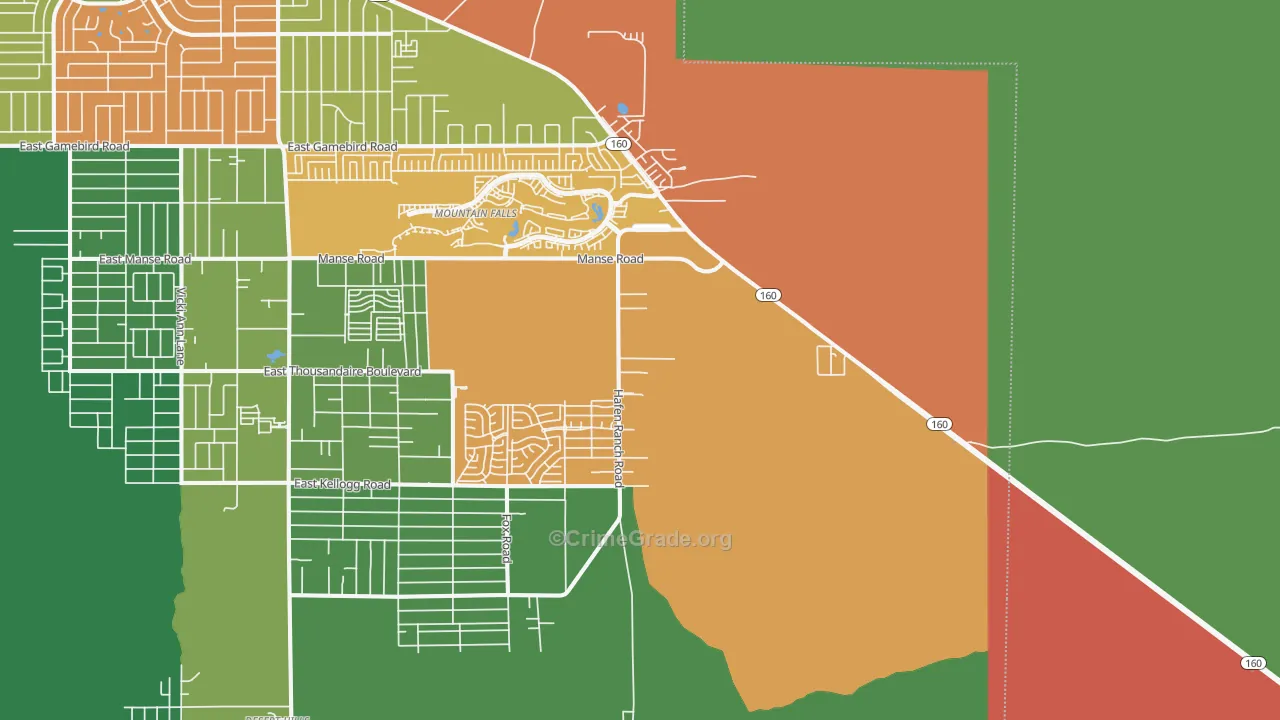 Manse, NV Map of Murder Rates