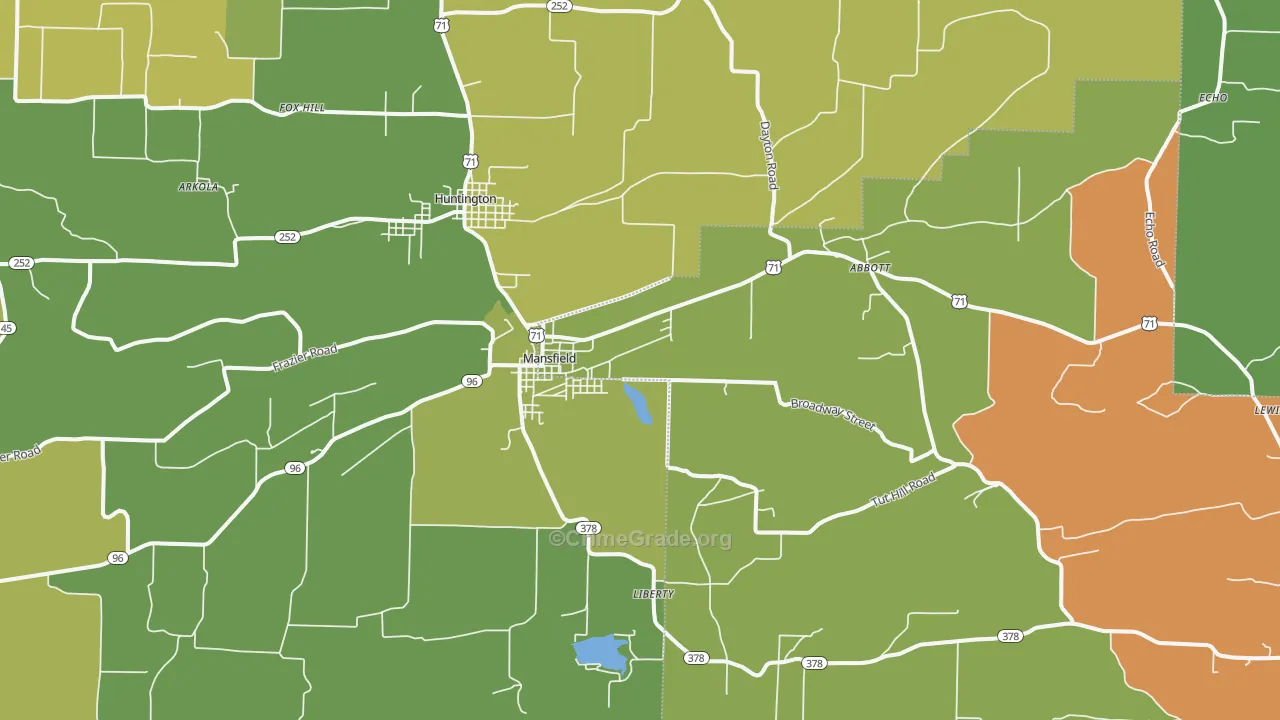 Mansfield, AR Map of Murder Rates