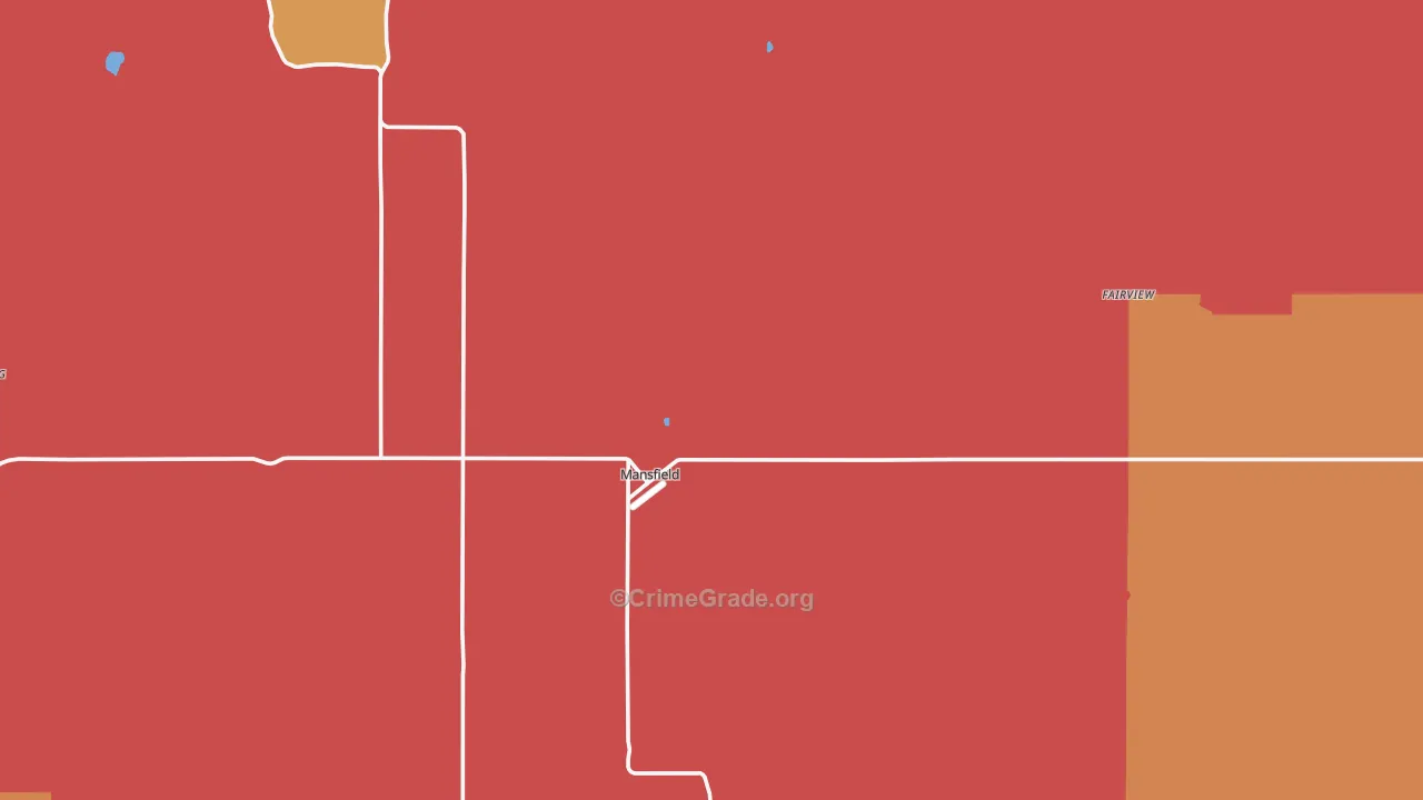Mansfield, WA Map of Murder Rates