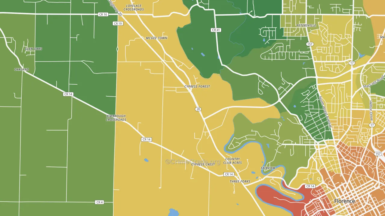 Mansion View, AL Map of Murder Rates