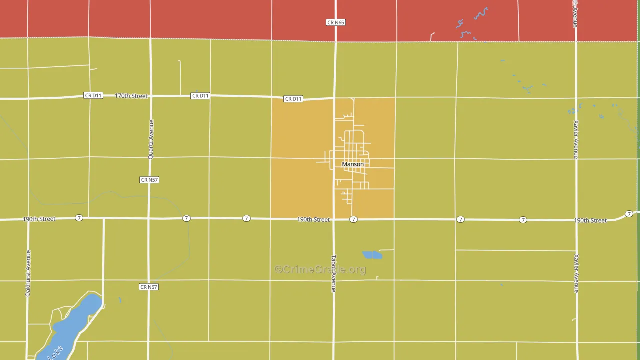 Manson, IA Map of Murder Rates