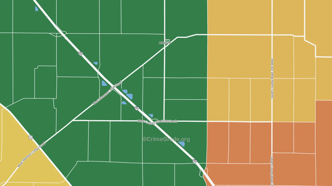Manson, IN Map of Murder Rates