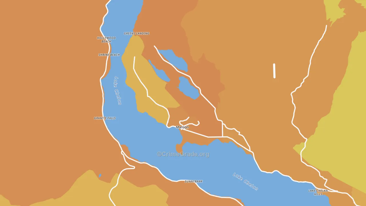 Manson, WA Map of Murder Rates