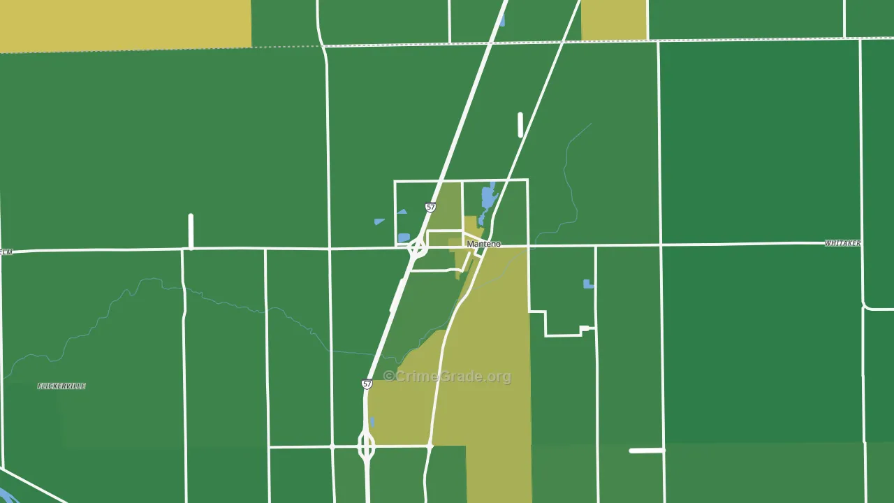 Manteno, IL Map of Murder Rates