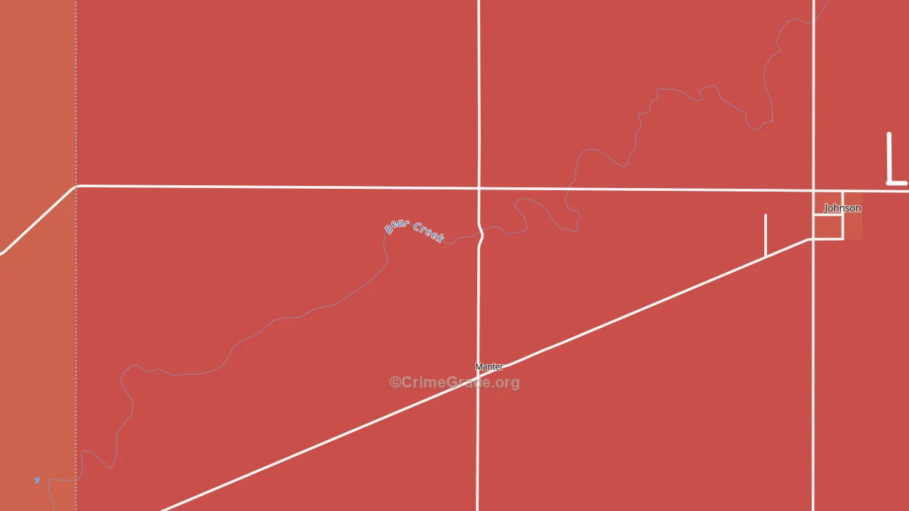 Manter, KS Map of Murder Rates