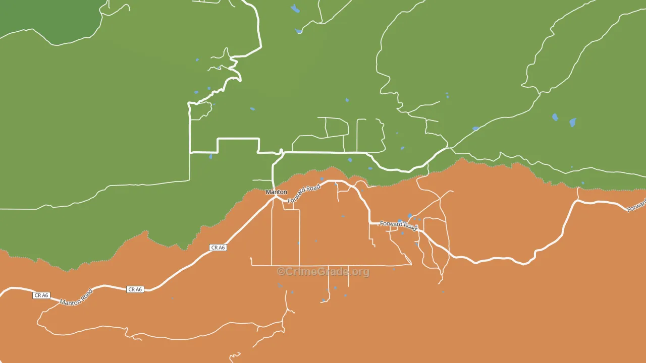 Manton, CA Map of Murder Rates