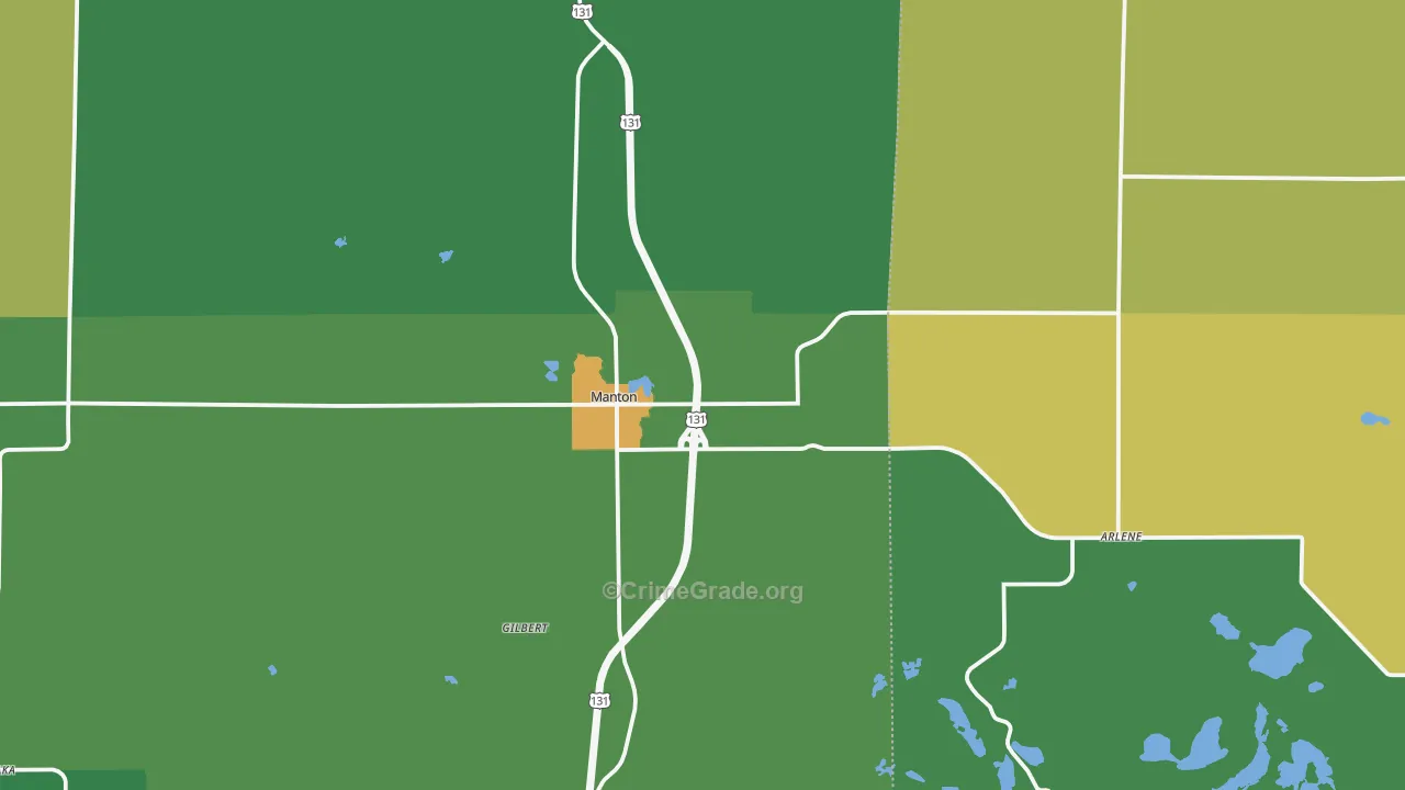Manton, MI Map of Murder Rates