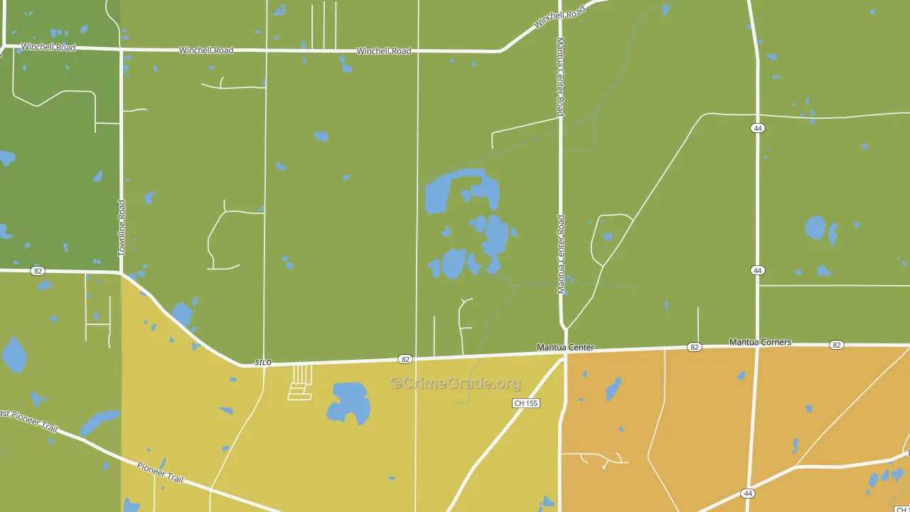 Mantua Center, OH Map of Murder Rates