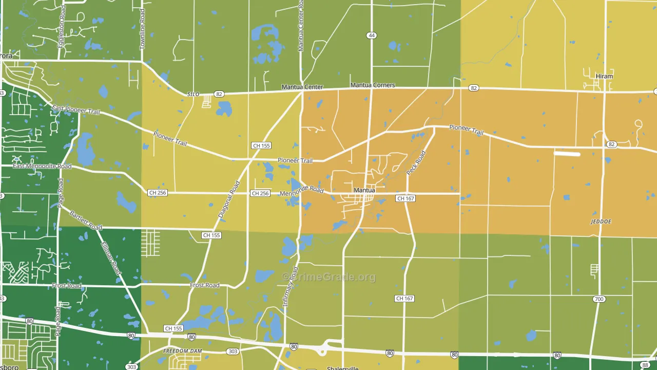 Mantua, OH Map of Murder Rates