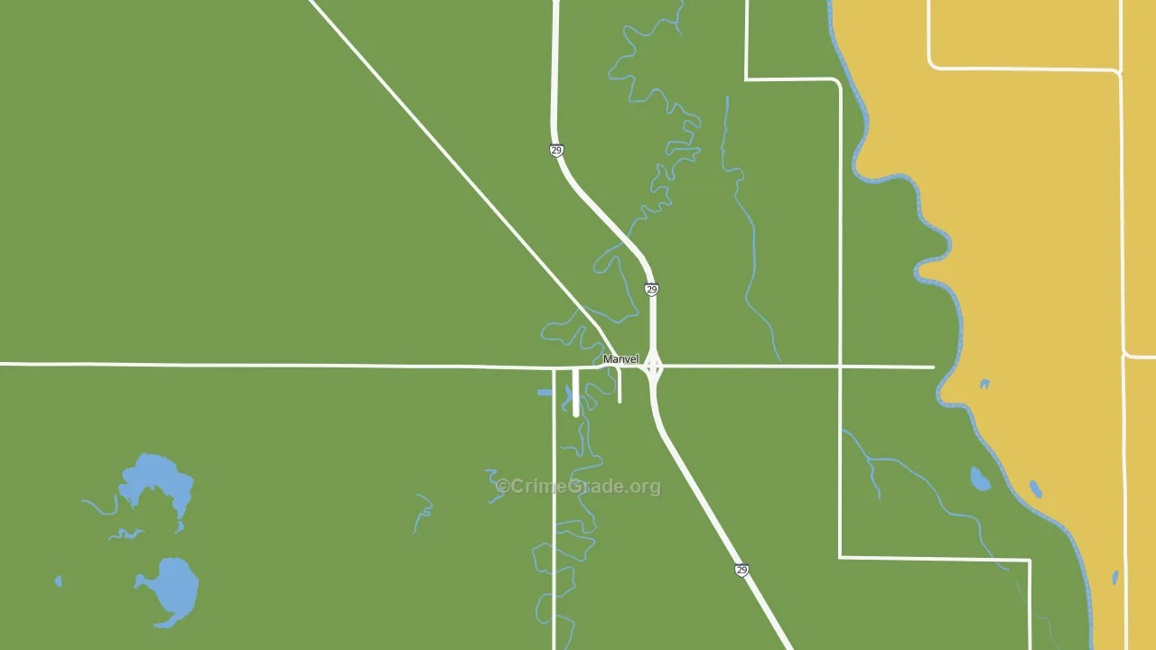 Manvel, ND Map of Murder Rates