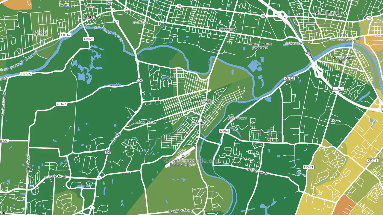 Manville, NJ Map of Murder Rates