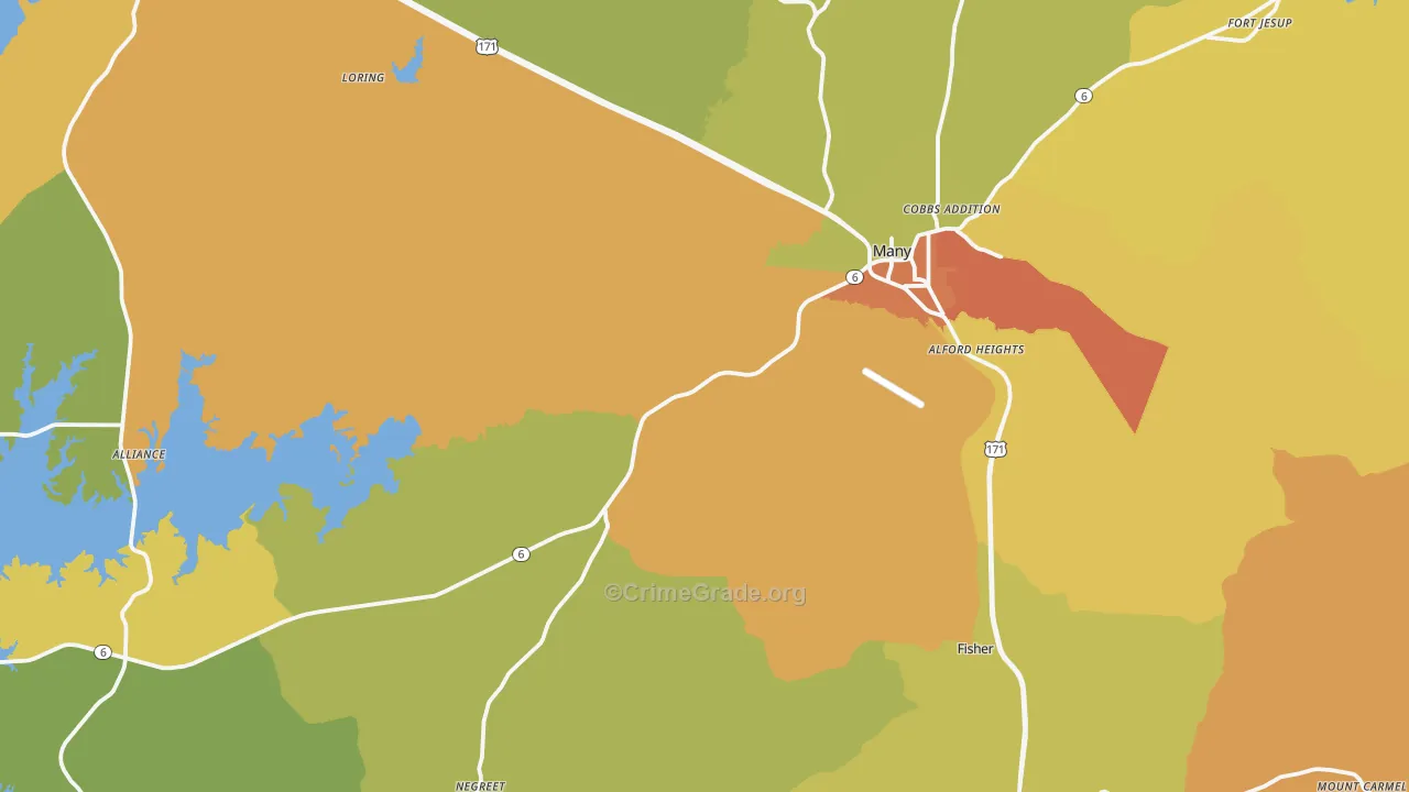 Many, LA Map of Murder Rates