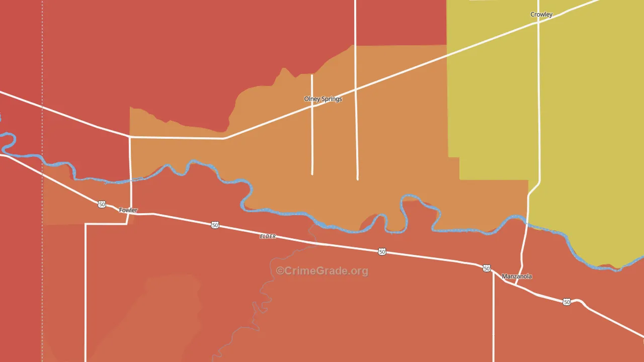 Manzanola, CO Map of Murder Rates