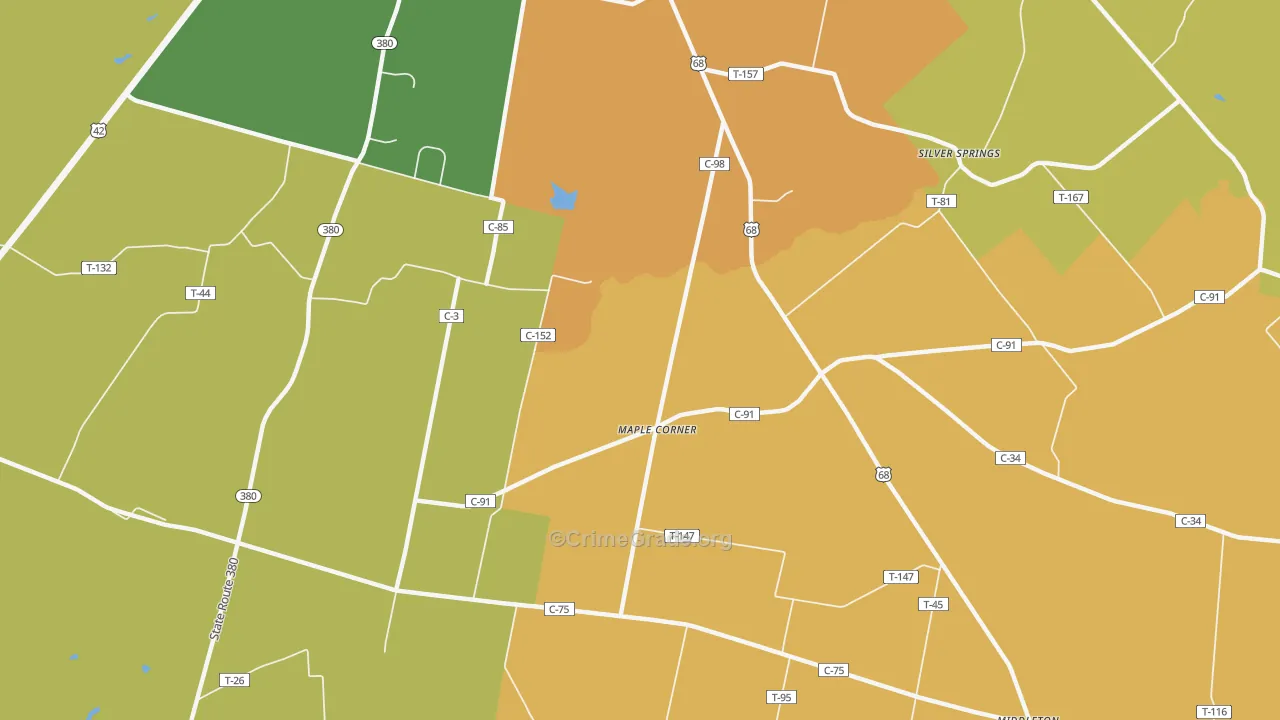 Maple Corner, OH Map of Murder Rates