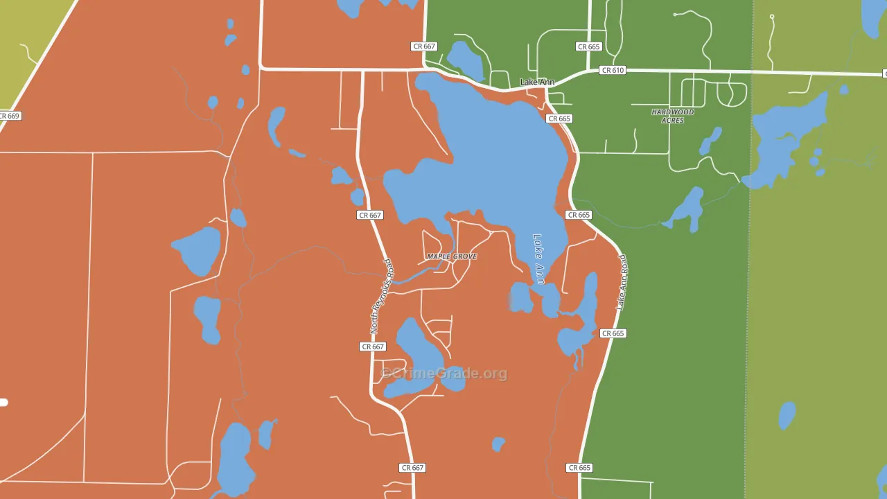 Maple Grove, MI Map of Murder Rates