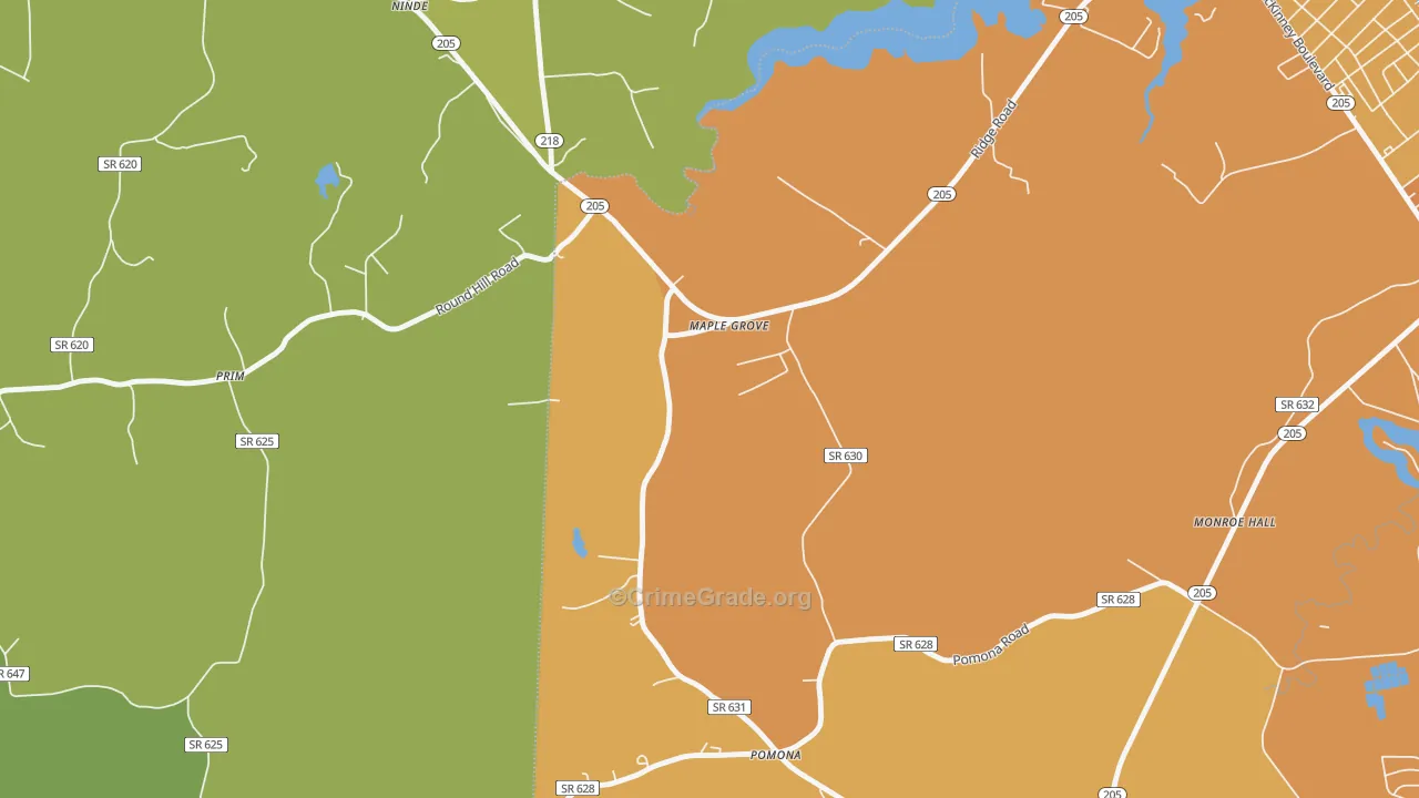 Maple Grove, VA Map of Murder Rates