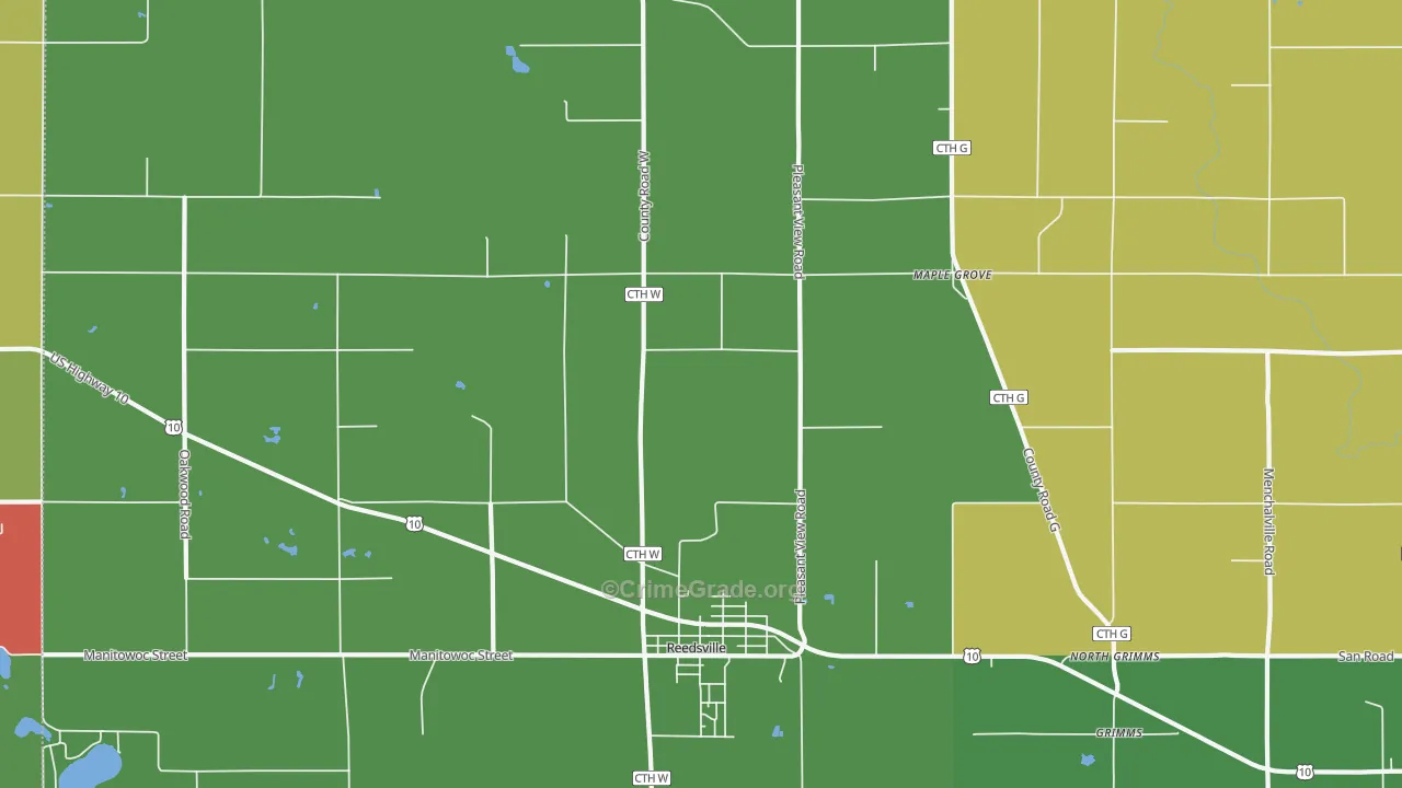 Maple Grove, WI Map of Murder Rates