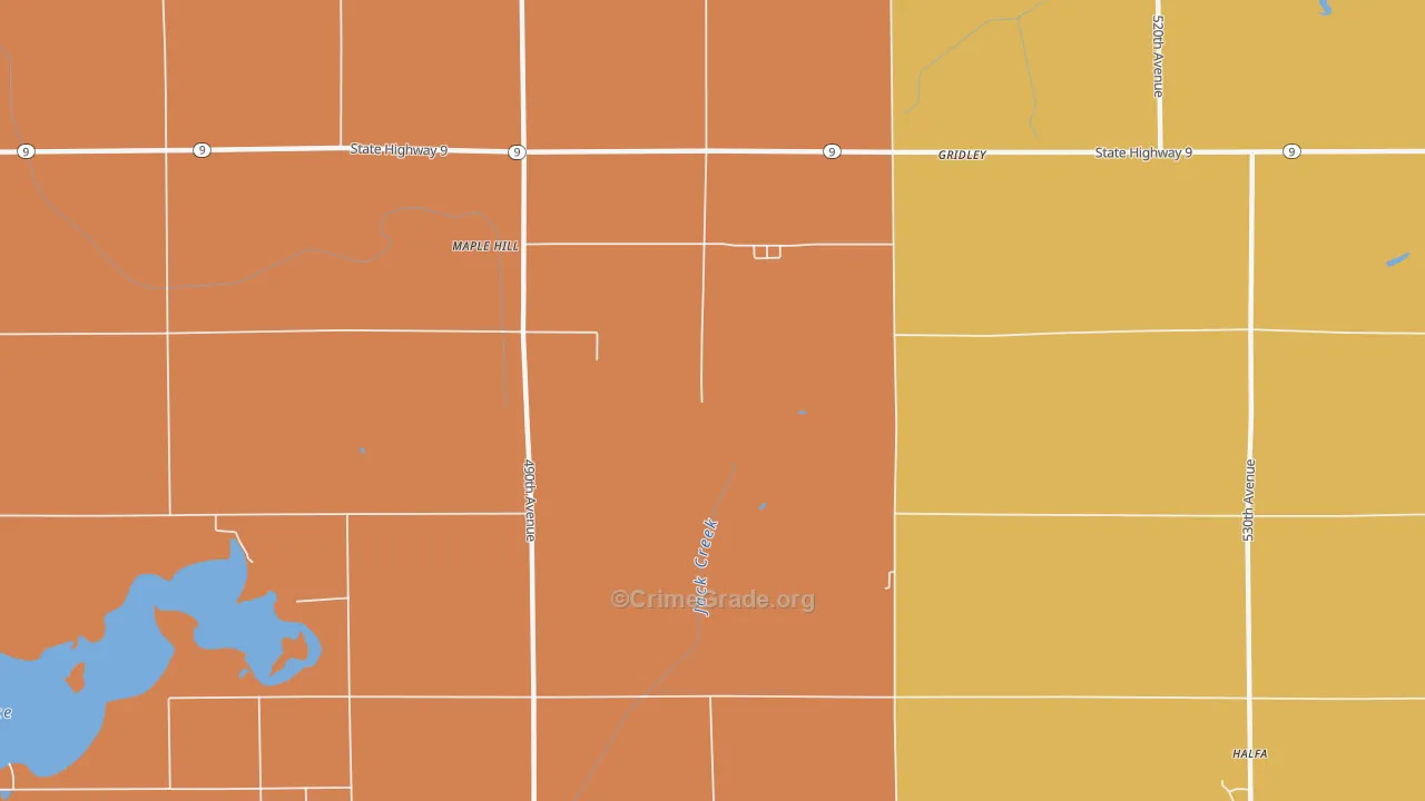 Maple Hill, IA Map of Murder Rates