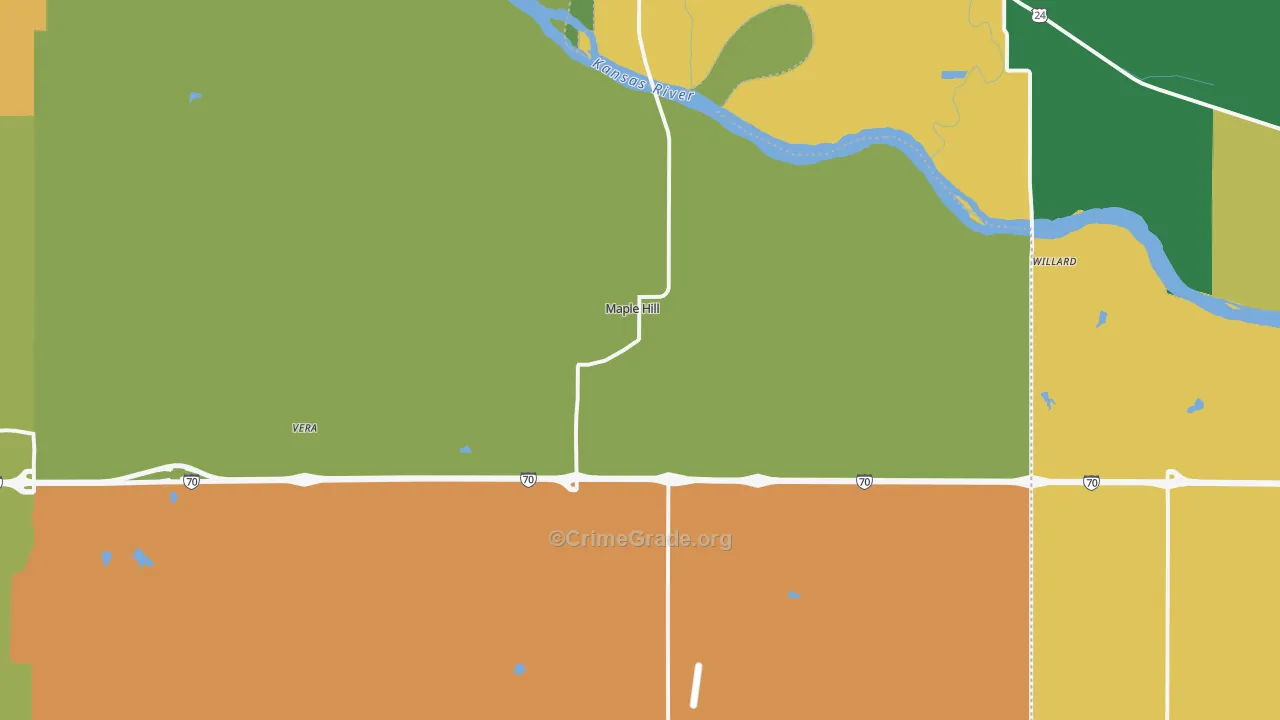 Maple Hill, KS Map of Murder Rates