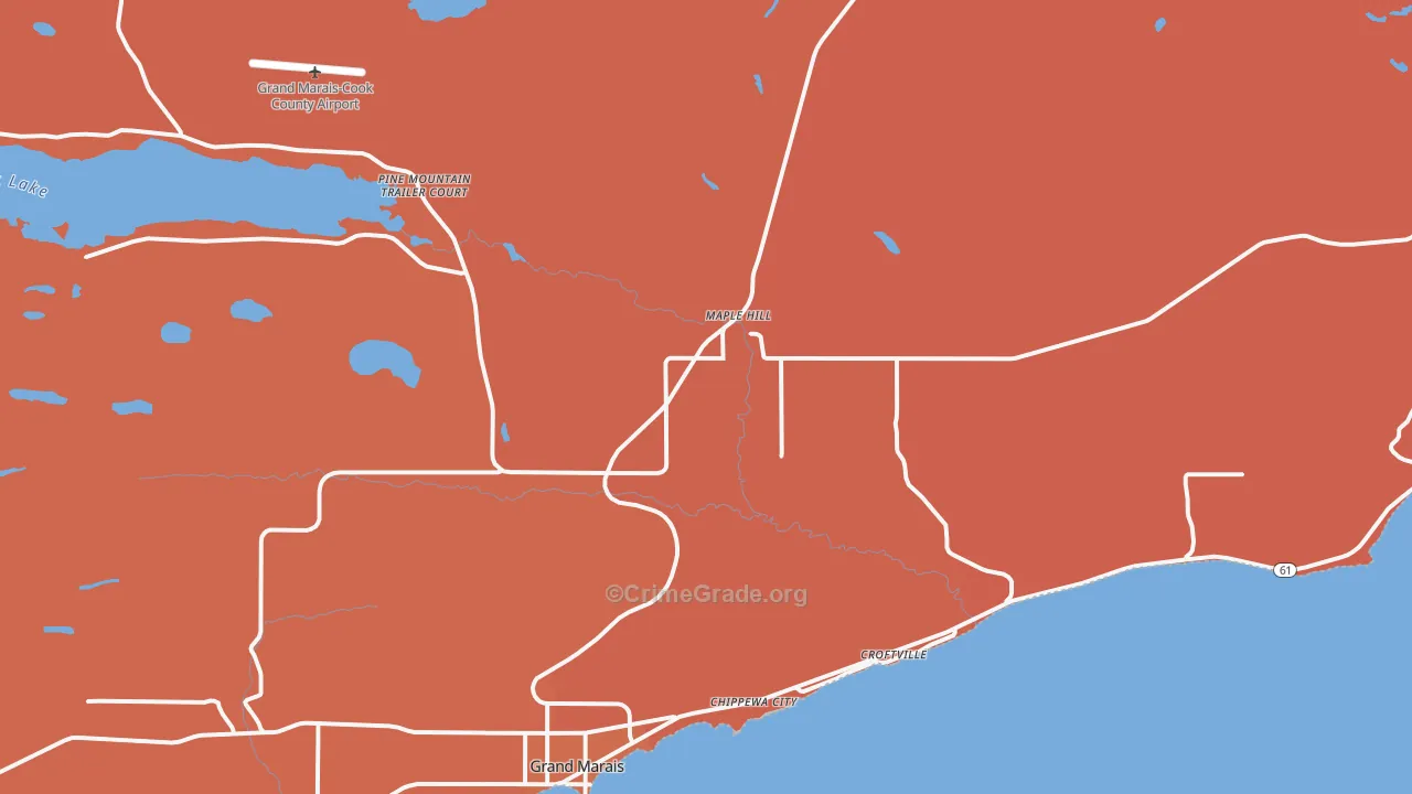 Maple Hill, MN Map of Murder Rates