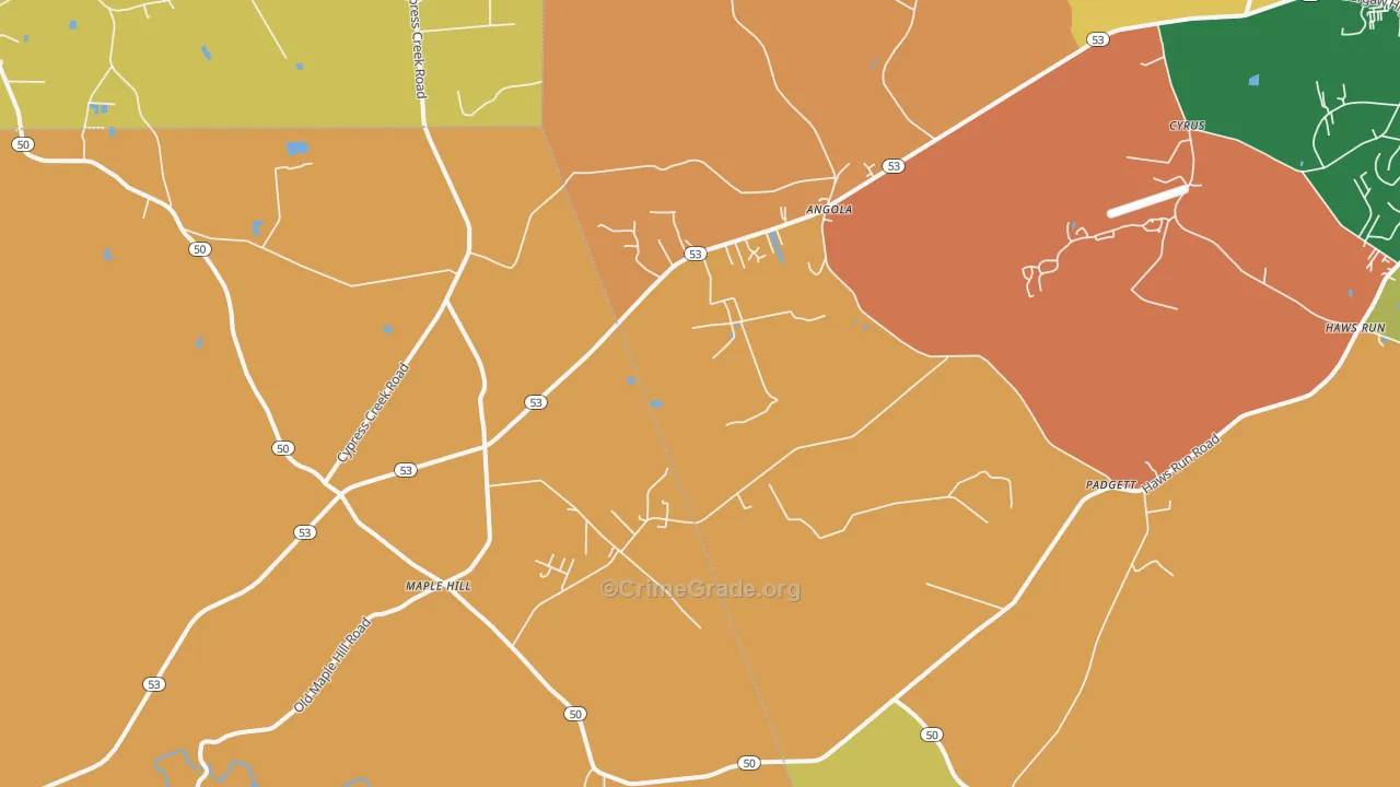 Maple Hill, NC Map of Murder Rates