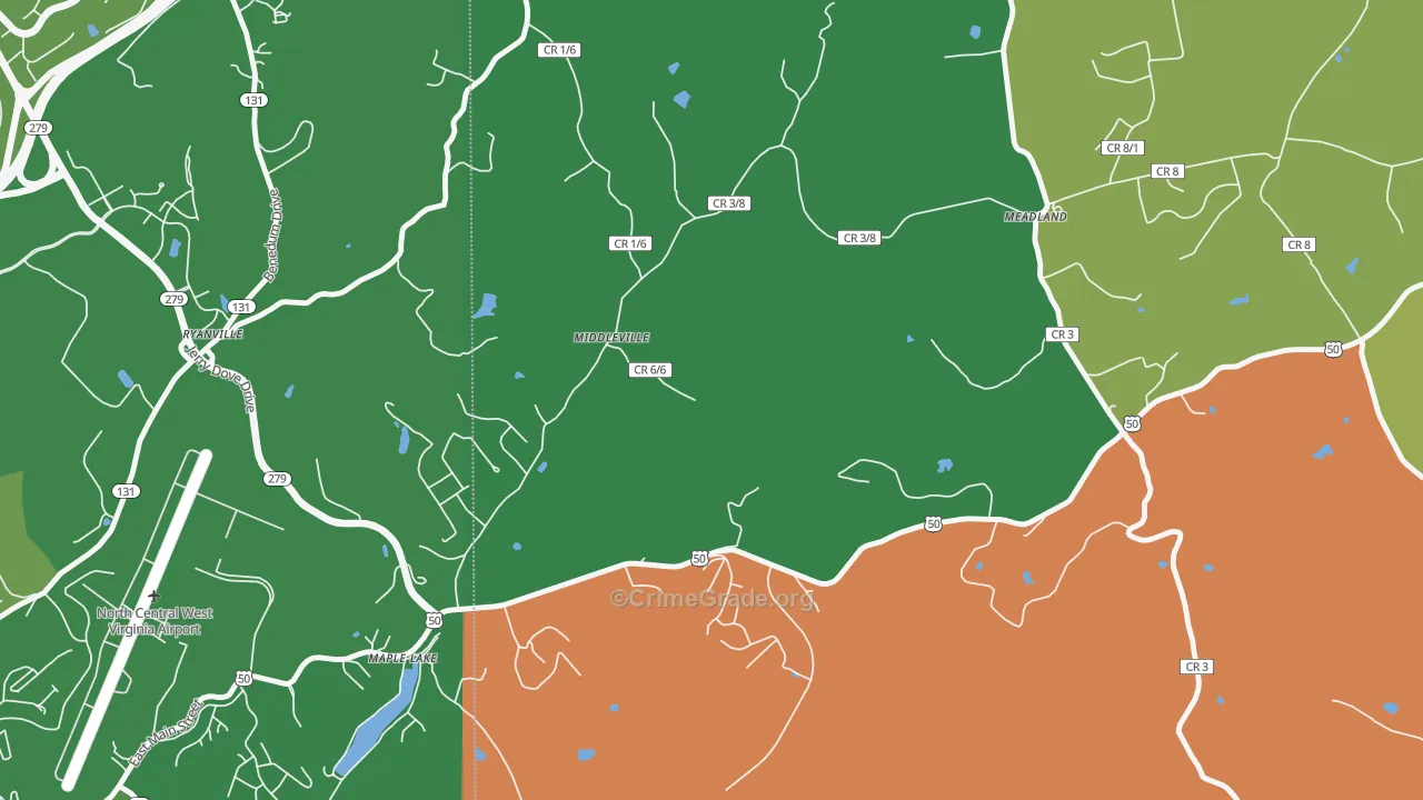 Maple Lake, WV Map of Murder Rates