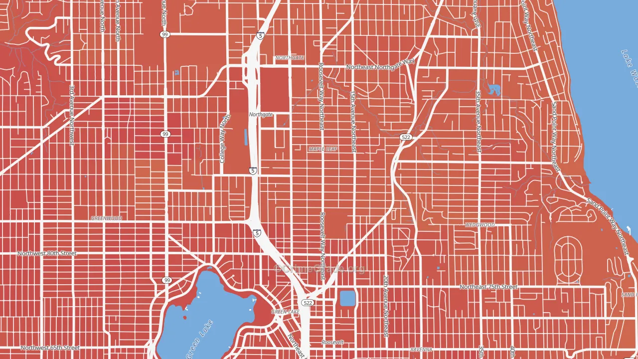 Maple Leaf, Seattle, WA Map of Murder Rates
