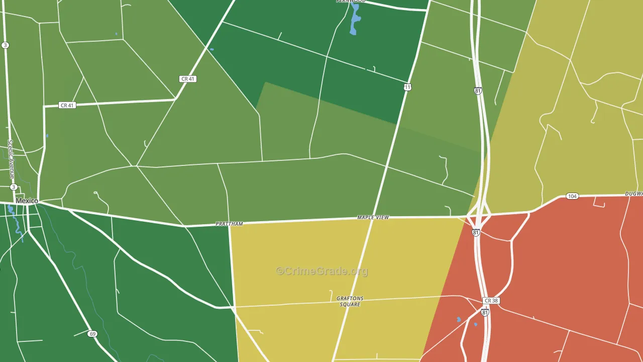 Maple View, NY Map of Murder Rates