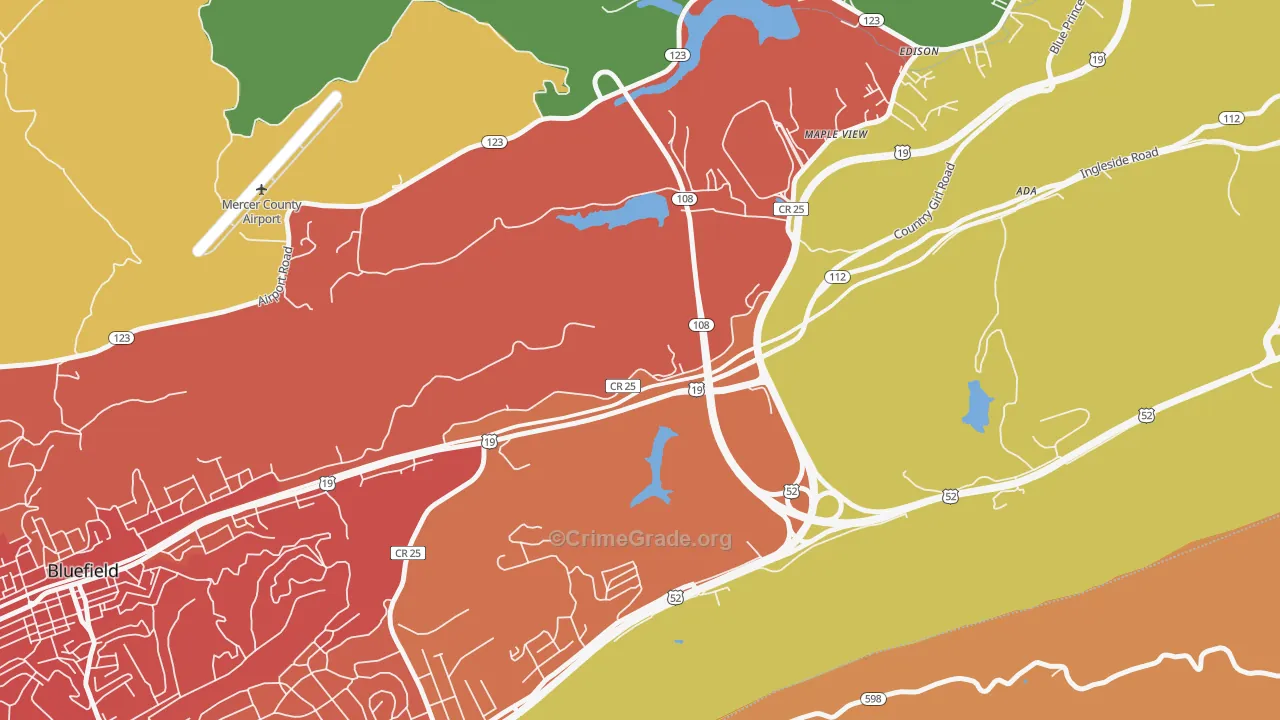 Maple View, WV Map of Murder Rates