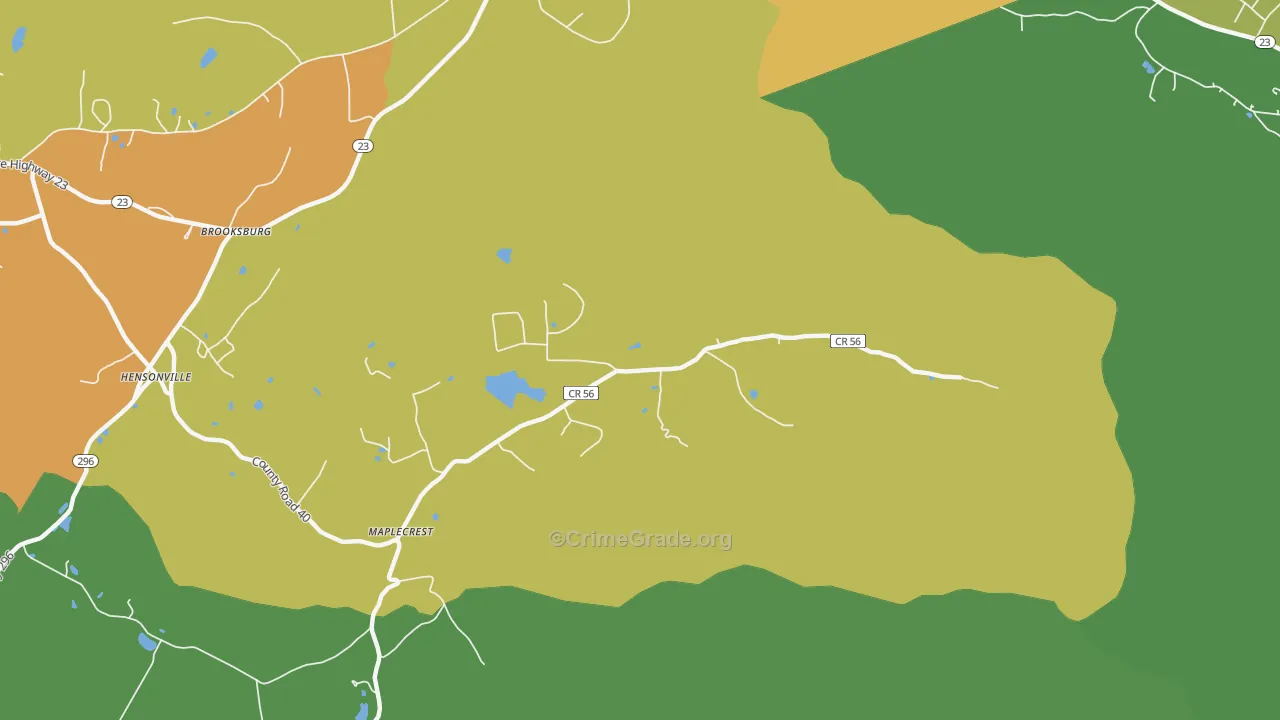 Maplecrest, NY Map of Murder Rates