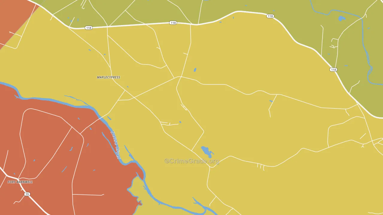 Maplecypress, NC Map of Murder Rates