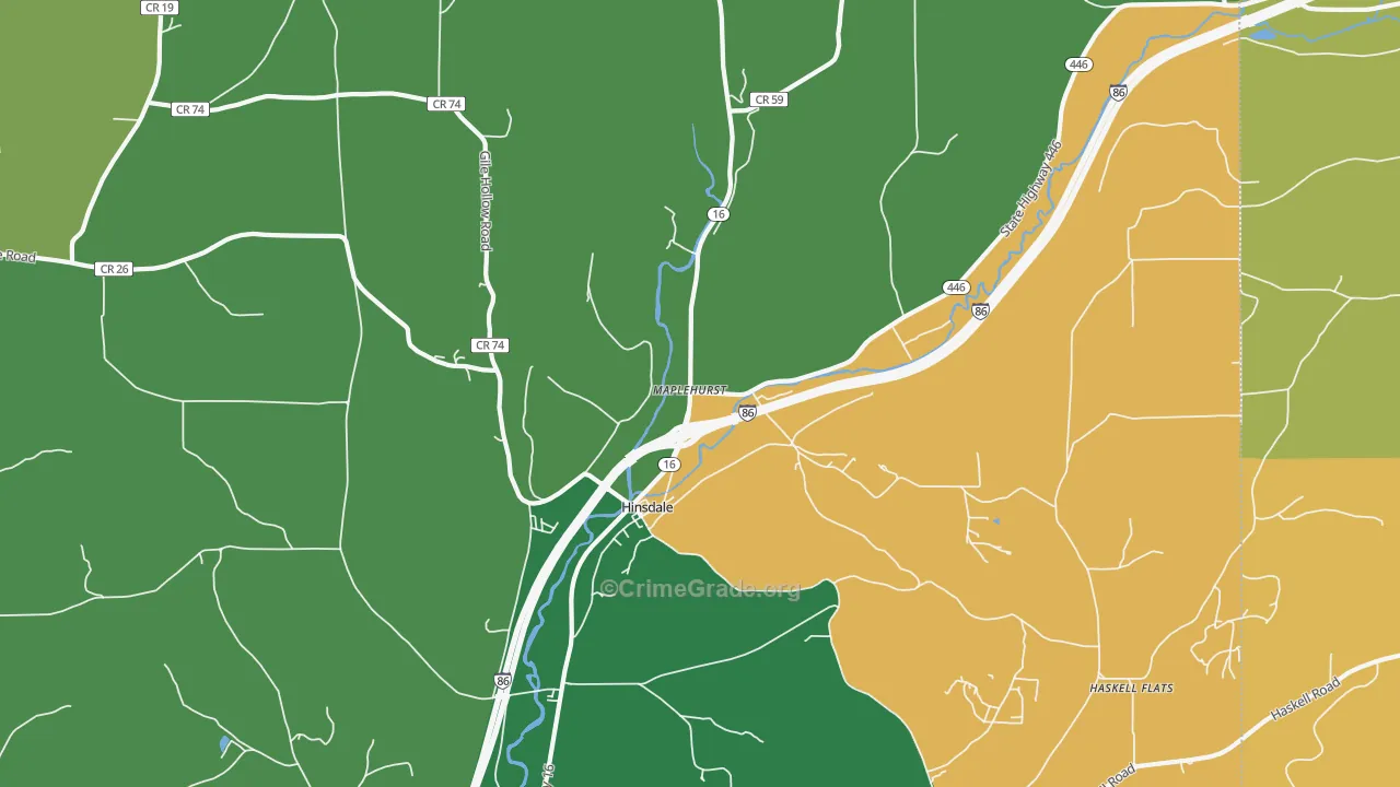 Maplehurst, NY Map of Murder Rates