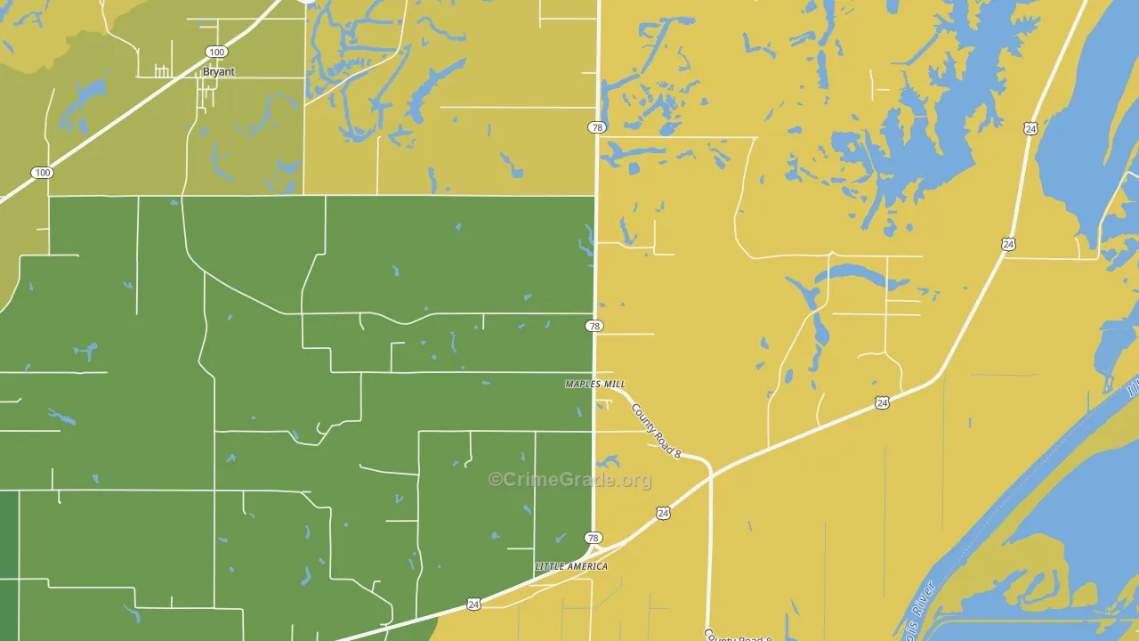 Maples Mill, IL Map of Murder Rates