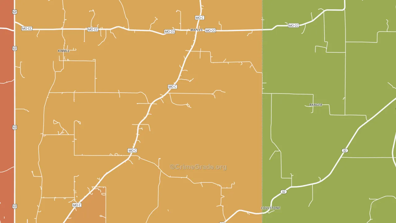 Maples, MO Map of Murder Rates