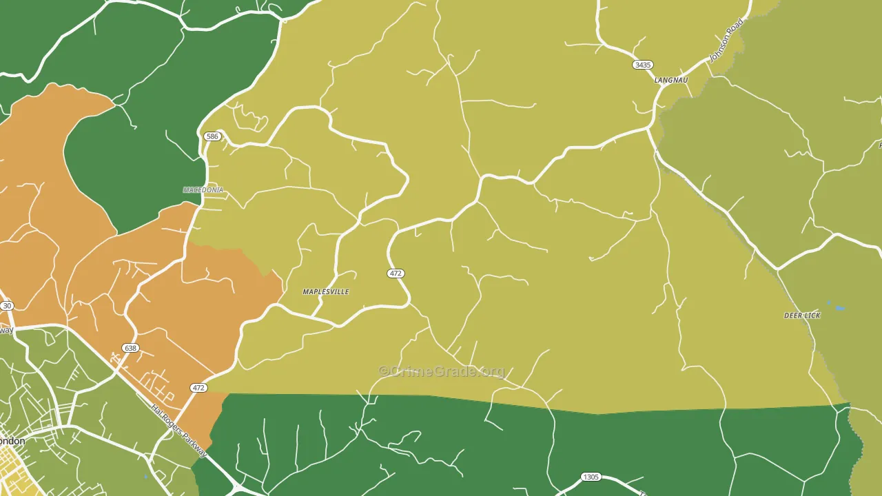 Maplesville, KY Map of Murder Rates
