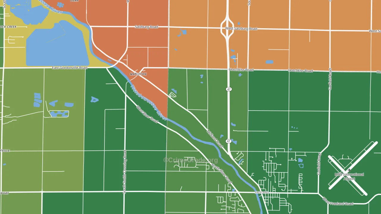 Mapleton, MI Map of Murder Rates