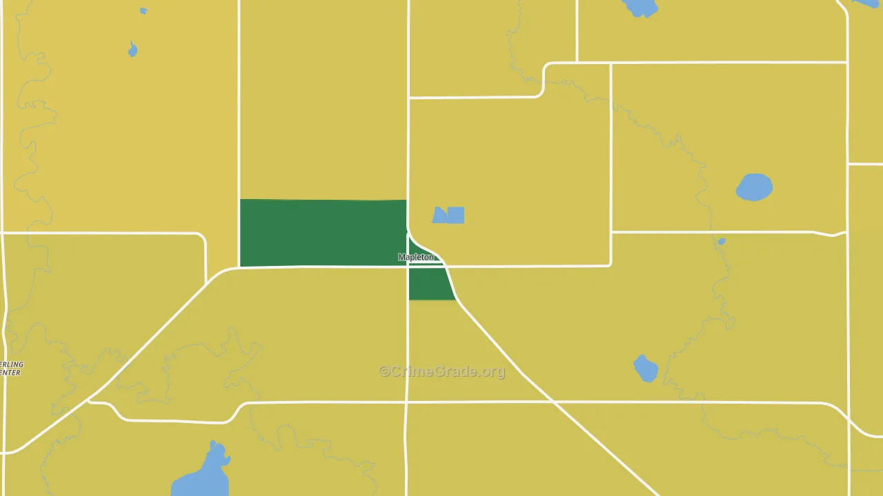 Mapleton, MN Map of Murder Rates