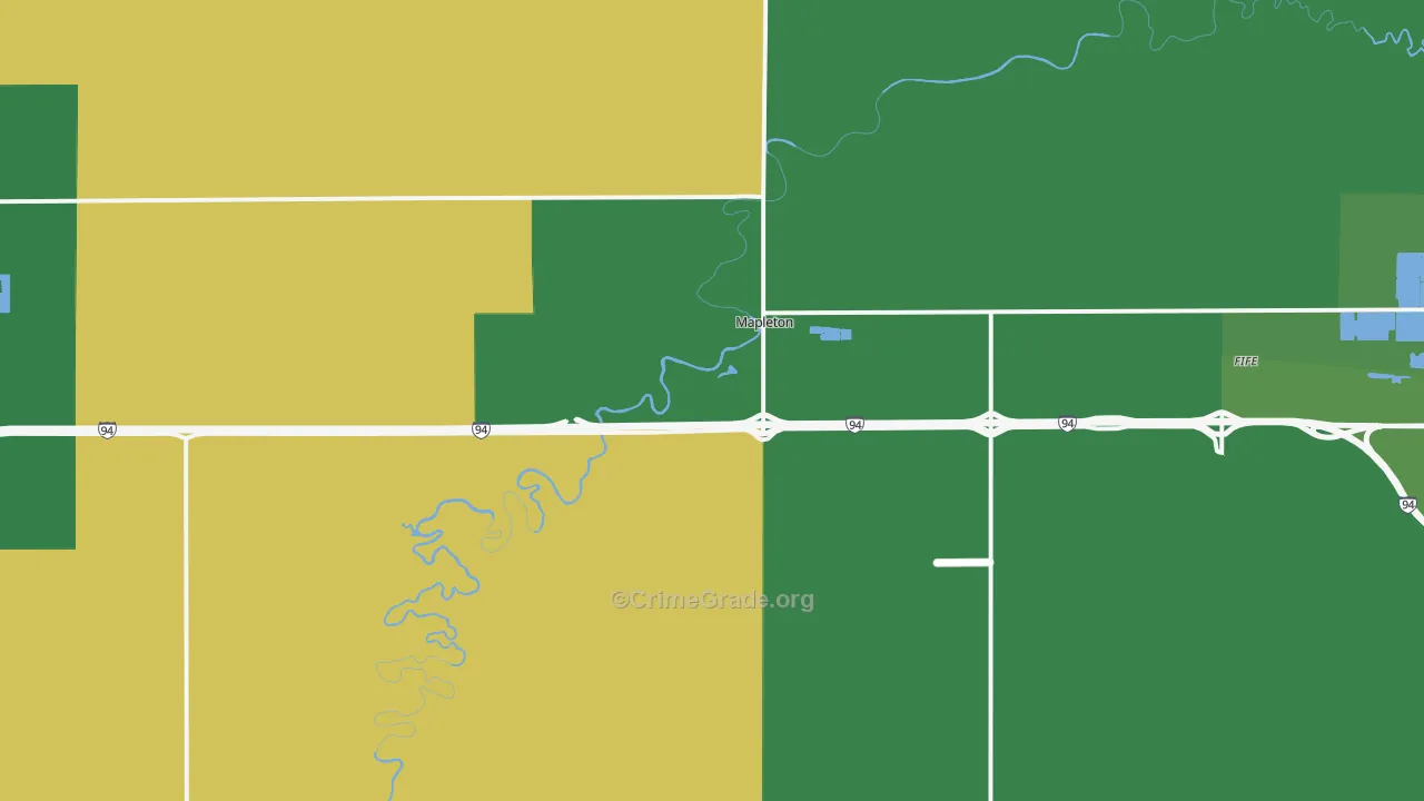 Mapleton, ND Map of Murder Rates