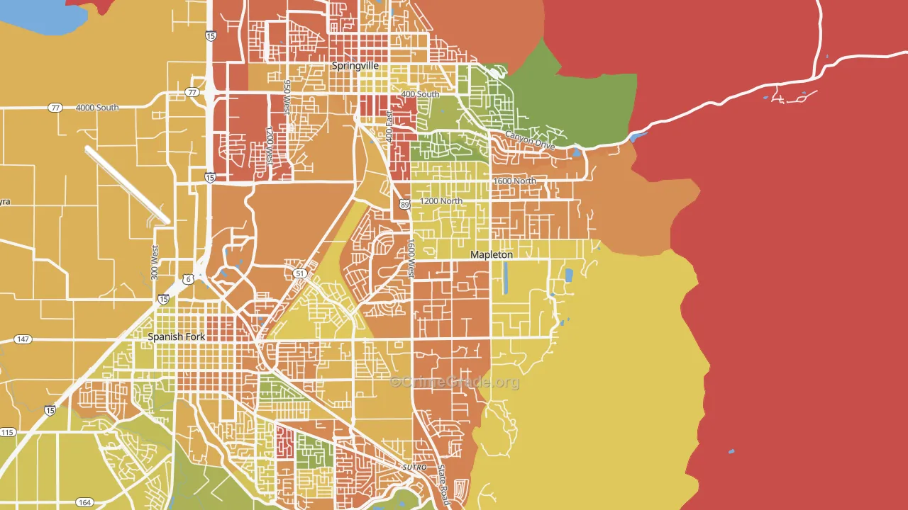 Mapleton, UT Map of Murder Rates