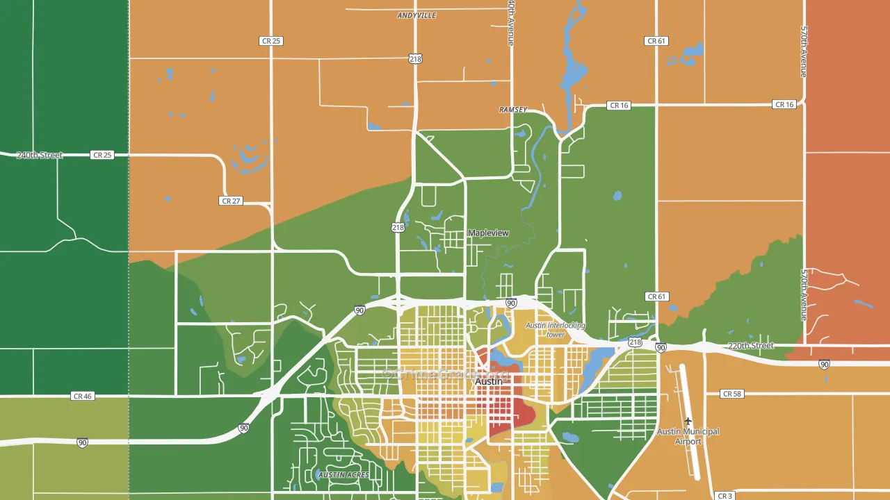 Mapleview, MN Map of Murder Rates