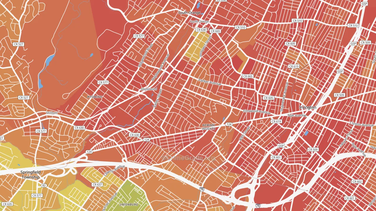 Maplewood, NJ Map of Murder Rates