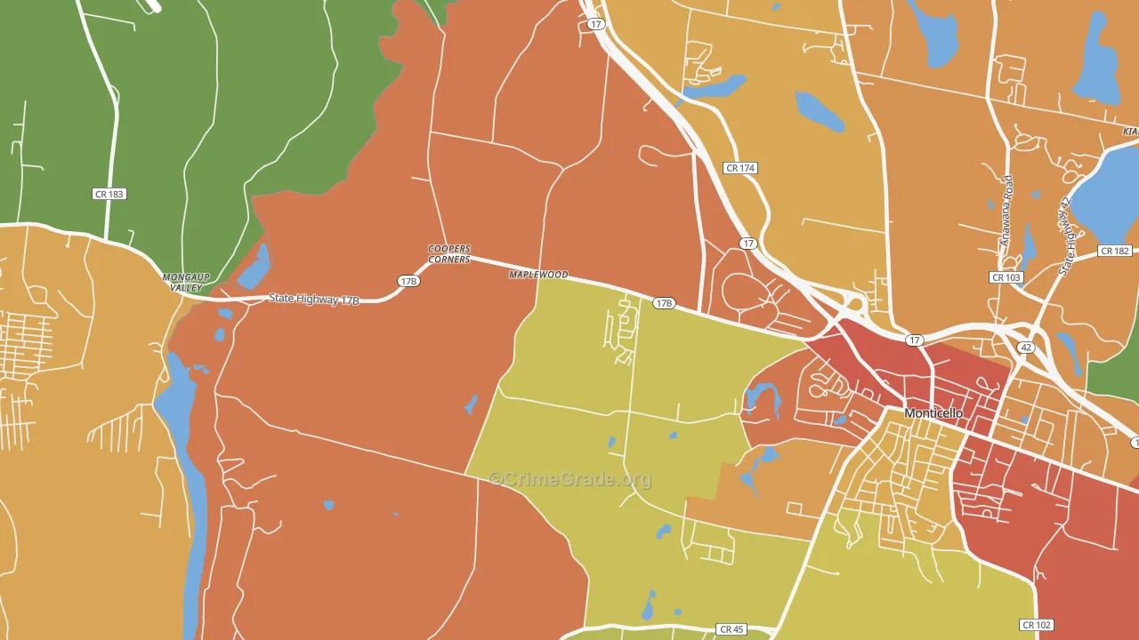 Maplewood, NY Map of Murder Rates